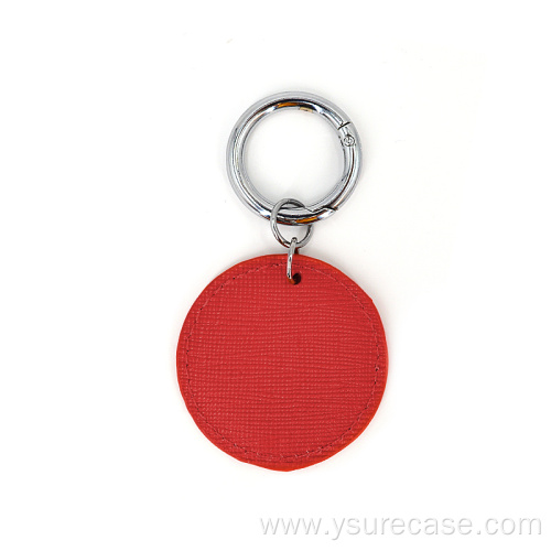 metal key chain leather chain round key ring